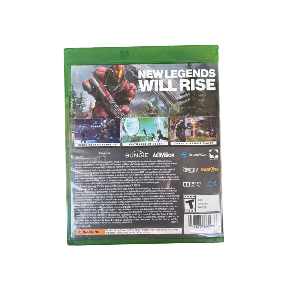 Destiny 2 Xbox One Video Game‎ Bungie Activision First Person Shooter FPS Disc